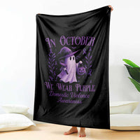 Domestic Violence Awareness Throw Blanket Halloween October Wear Purple Ghost - Wonder Print Shop
