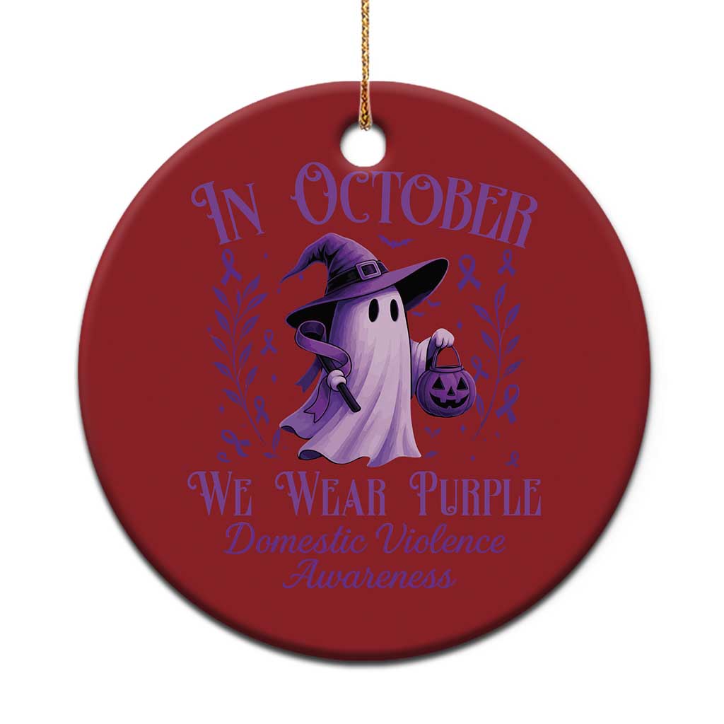Domestic Violence Awareness Christmas Ornament Halloween October Wear Purple Ghost - Wonder Print Shop