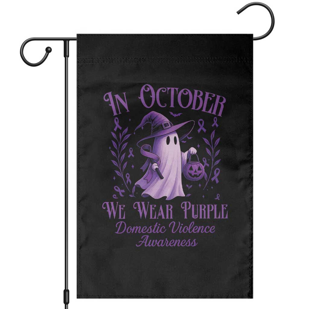 Domestic Violence Awareness Garden Flag Halloween October Wear Purple Ghost - Wonder Print Shop