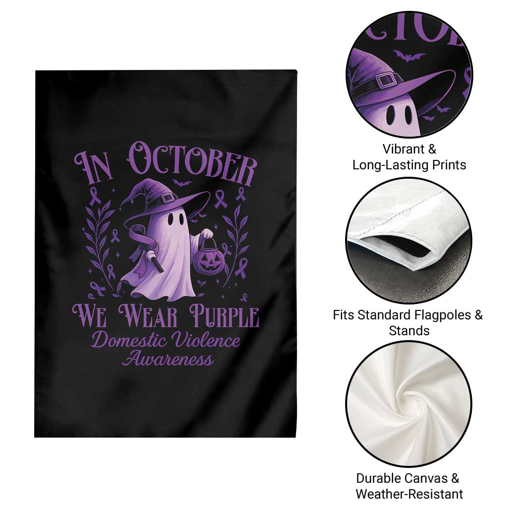 Domestic Violence Awareness Garden Flag Halloween October Wear Purple Ghost - Wonder Print Shop