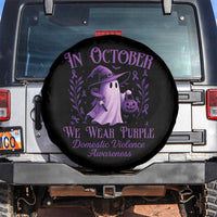 Domestic Violence Awareness Spare Tire Cover Halloween October Wear Purple Ghost - Wonder Print Shop