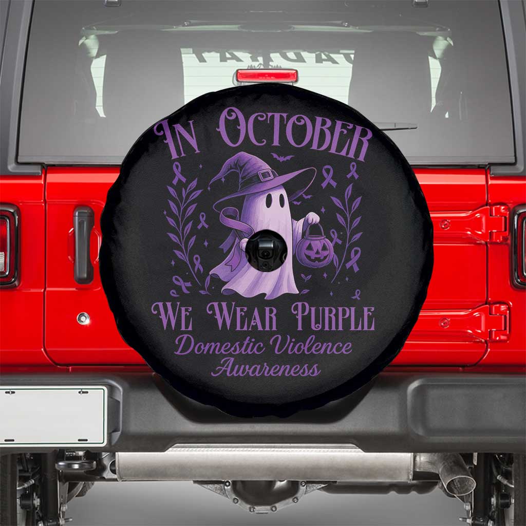 Domestic Violence Awareness Spare Tire Cover Halloween October Wear Purple Ghost - Wonder Print Shop