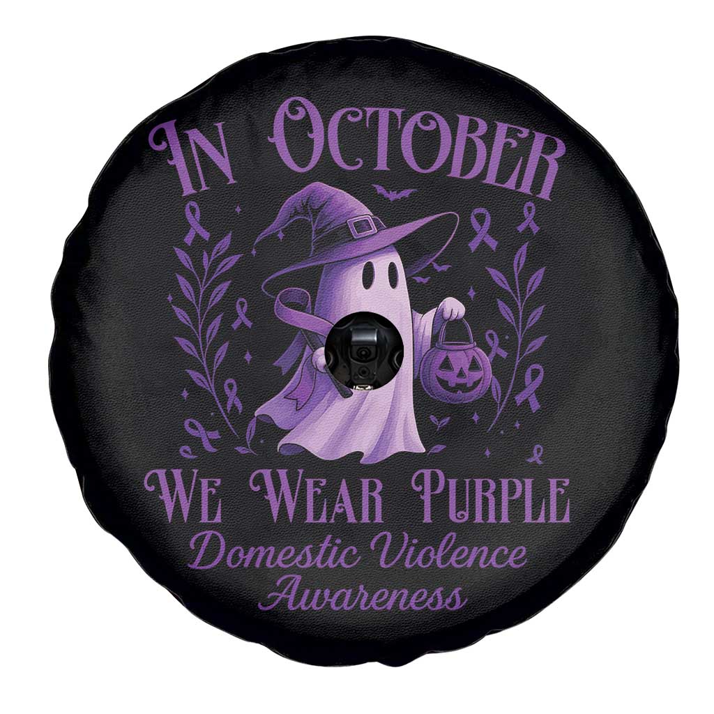 Domestic Violence Awareness Spare Tire Cover Halloween October Wear Purple Ghost - Wonder Print Shop
