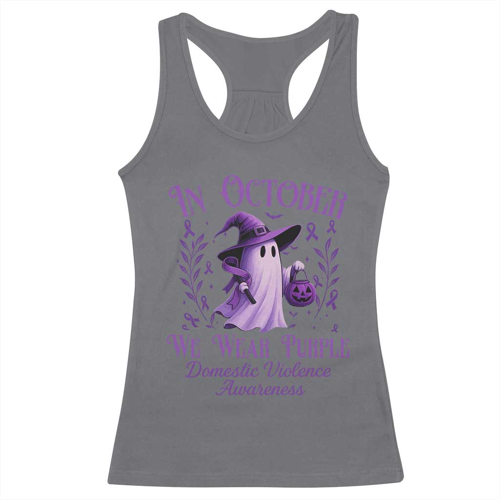 Domestic Violence Awareness Racerback Tank Top Halloween October Wear Purple Ghost - Wonder Print Shop
