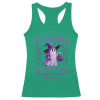 Domestic Violence Awareness Racerback Tank Top Halloween October Wear Purple Ghost - Wonder Print Shop
