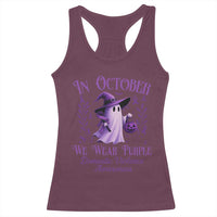Domestic Violence Awareness Racerback Tank Top Halloween October Wear Purple Ghost - Wonder Print Shop