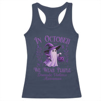 Domestic Violence Awareness Racerback Tank Top Halloween October Wear Purple Ghost - Wonder Print Shop
