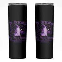 Domestic Violence Awareness Skinny Tumbler Halloween October Wear Purple Ghost - Wonder Print Shop