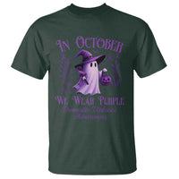 Domestic Violence Awareness T Shirt Halloween October Wear Purple Ghost - Wonder Print Shop