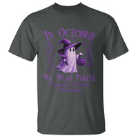 Domestic Violence Awareness T Shirt Halloween October Wear Purple Ghost - Wonder Print Shop