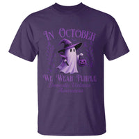Domestic Violence Awareness T Shirt Halloween October Wear Purple Ghost - Wonder Print Shop