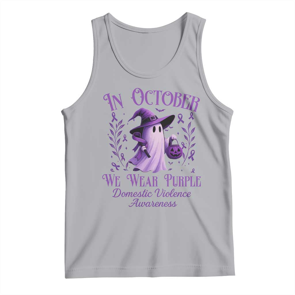 Domestic Violence Awareness Tank Top Halloween October Wear Purple Ghost - Wonder Print Shop