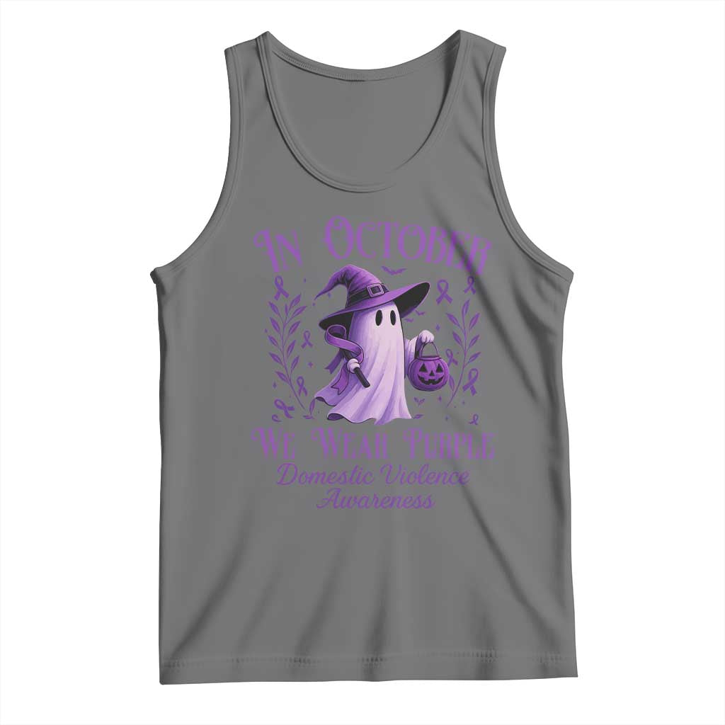 Domestic Violence Awareness Tank Top Halloween October Wear Purple Ghost - Wonder Print Shop