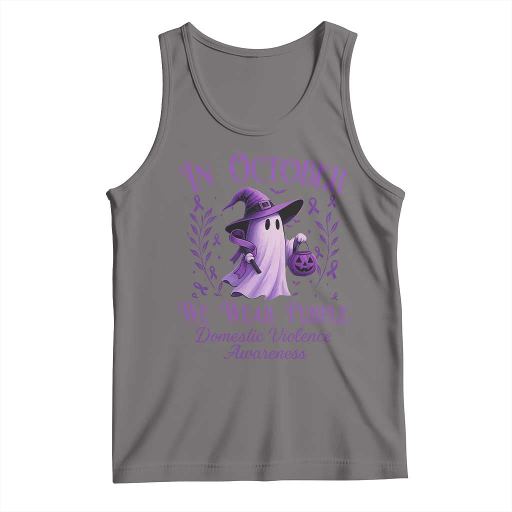 Domestic Violence Awareness Tank Top Halloween October Wear Purple Ghost - Wonder Print Shop