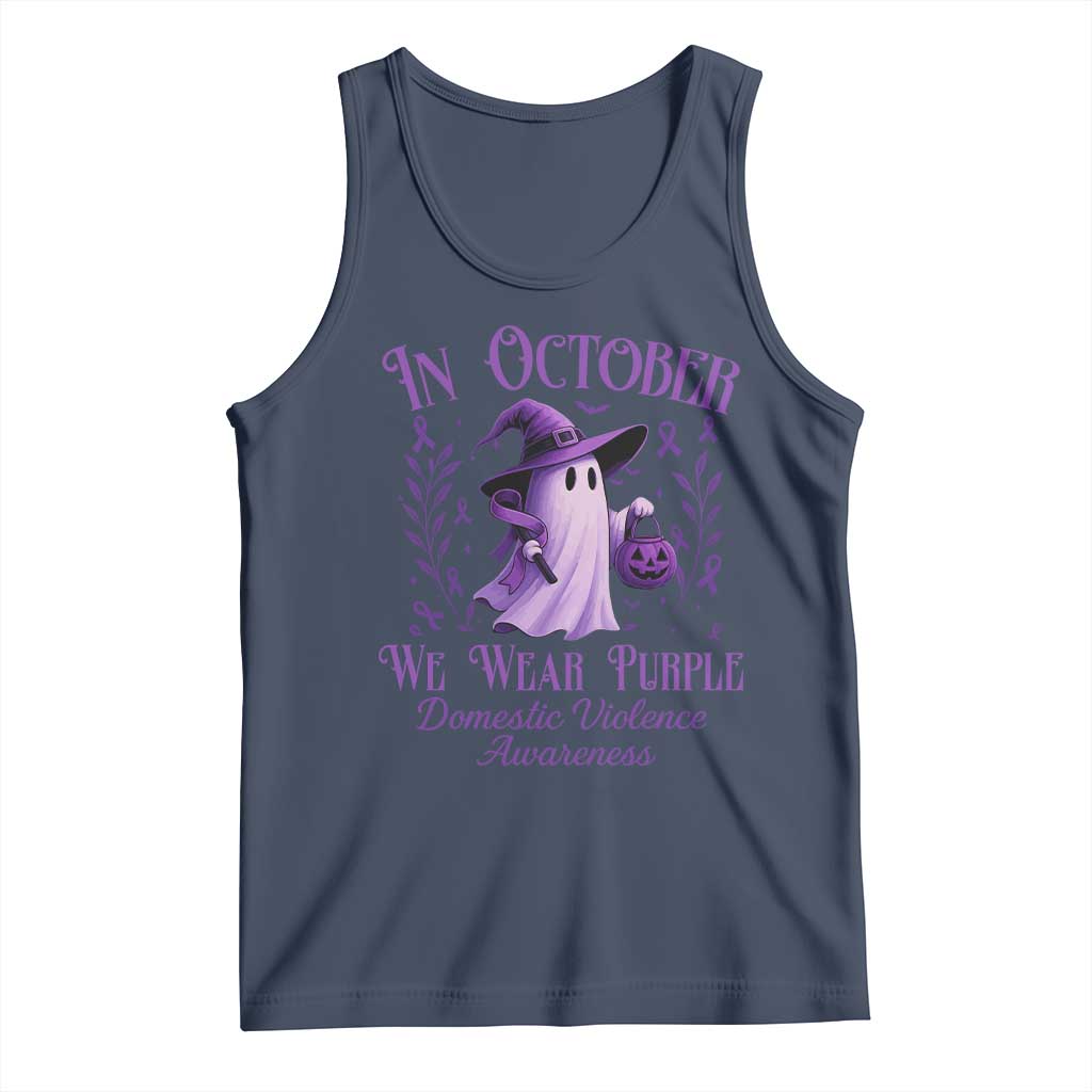 Domestic Violence Awareness Tank Top Halloween October Wear Purple Ghost - Wonder Print Shop