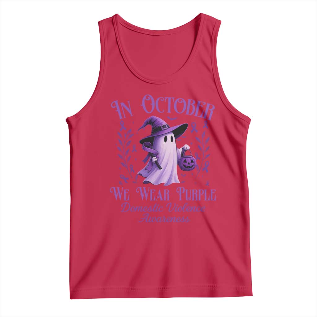 Domestic Violence Awareness Tank Top Halloween October Wear Purple Ghost - Wonder Print Shop
