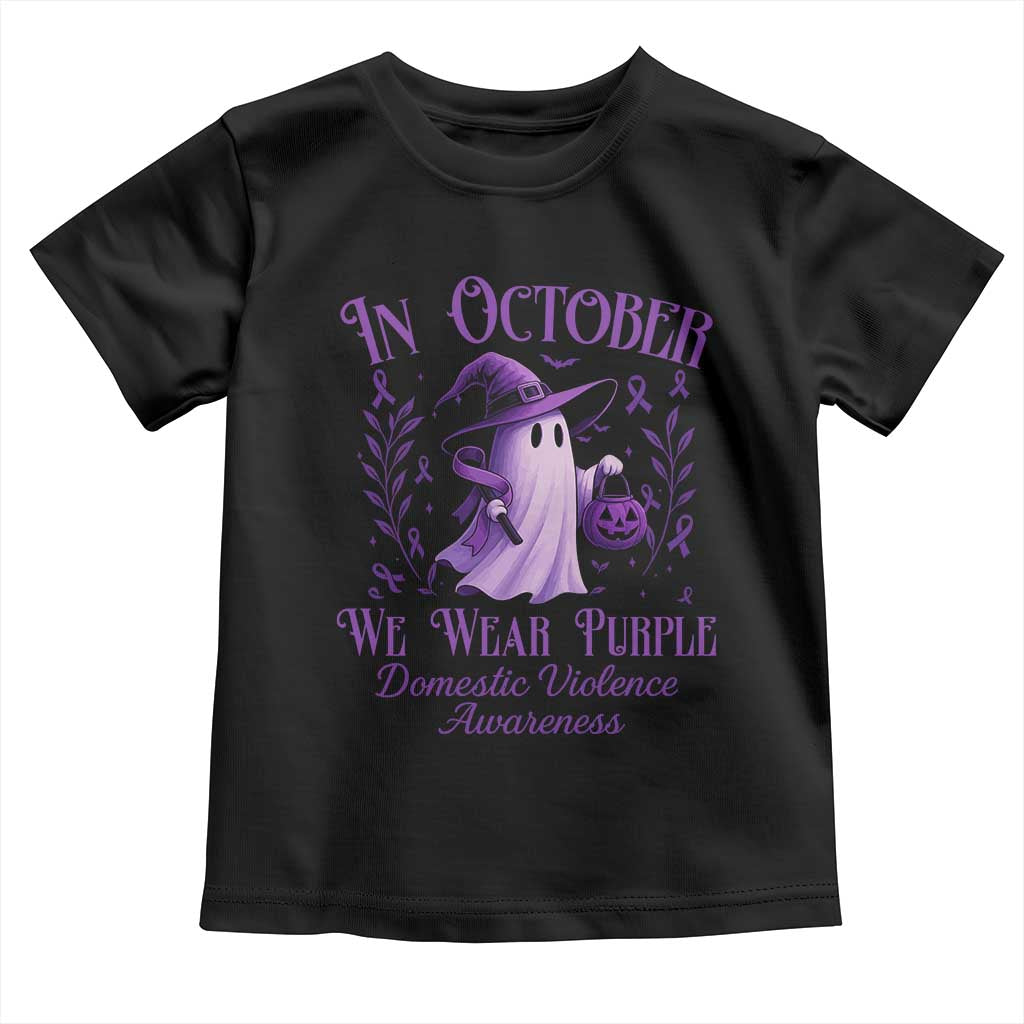 Domestic Violence Awareness Toddler T Shirt Halloween October Wear Purple Ghost - Wonder Print Shop