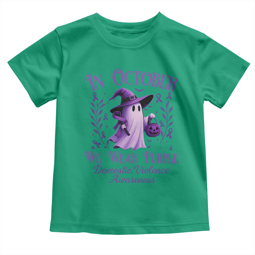 Domestic Violence Awareness Toddler T Shirt Halloween October Wear Purple Ghost - Wonder Print Shop