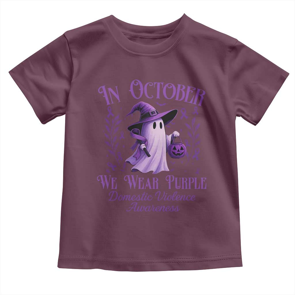 Domestic Violence Awareness Toddler T Shirt Halloween October Wear Purple Ghost - Wonder Print Shop