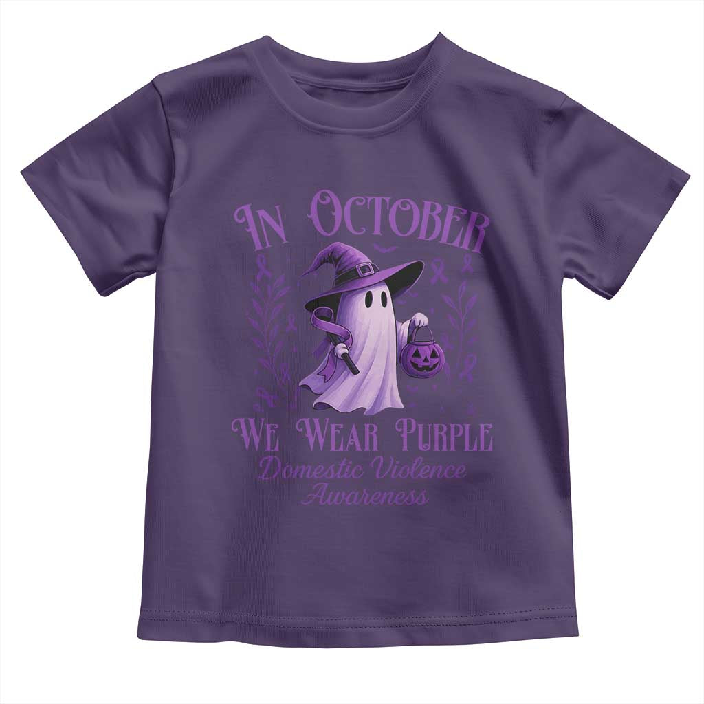 Domestic Violence Awareness Toddler T Shirt Halloween October Wear Purple Ghost - Wonder Print Shop