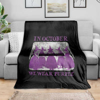 Retro In October We Wear Purple Witch Domestic Violence Awareness Throw Blanket - Wonder Print Shop