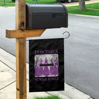 Retro In October We Wear Purple Witch Domestic Violence Awareness Garden Flag - Wonder Print Shop