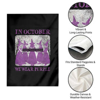 Retro In October We Wear Purple Witch Domestic Violence Awareness Garden Flag - Wonder Print Shop