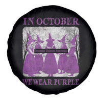 Retro In October We Wear Purple Witch Domestic Violence Awareness Spare Tire Cover - Wonder Print Shop