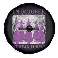 Retro In October We Wear Purple Witch Domestic Violence Awareness Spare Tire Cover - Wonder Print Shop