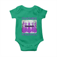 Retro In October We Wear Purple Witch Domestic Violence Awareness Baby Onesie - Wonder Print Shop