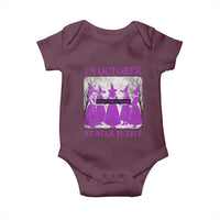 Retro In October We Wear Purple Witch Domestic Violence Awareness Baby Onesie - Wonder Print Shop