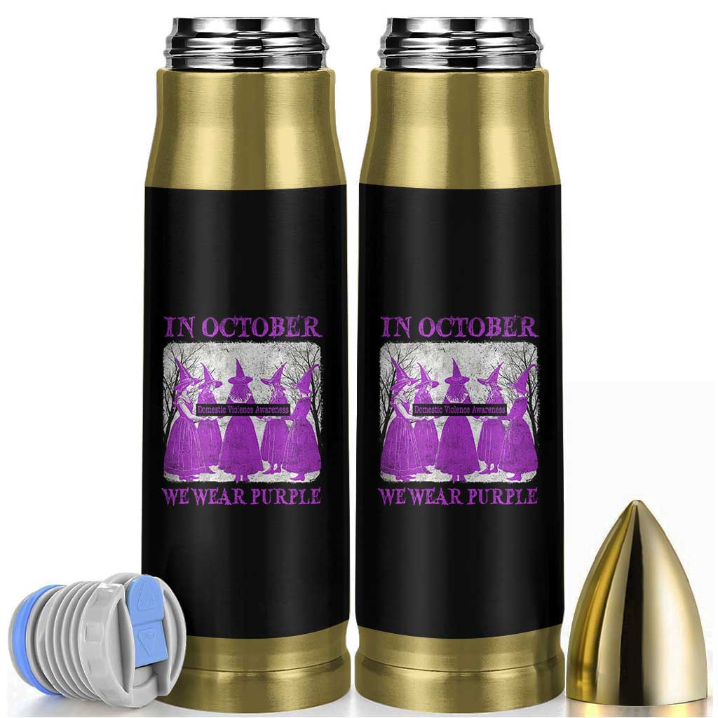 Retro In October We Wear Purple Witch Domestic Violence Awareness Bullet Tumbler - Wonder Print Shop