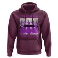Retro In October We Wear Purple Witch Domestic Violence Awareness Hoodie - Wonder Print Shop