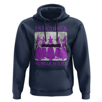 Retro In October We Wear Purple Witch Domestic Violence Awareness Hoodie - Wonder Print Shop