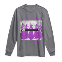 Retro In October We Wear Purple Witch Domestic Violence Awareness Long Sleeve Shirt - Wonder Print Shop