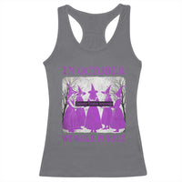 Retro In October We Wear Purple Witch Domestic Violence Awareness Racerback Tank Top - Wonder Print Shop