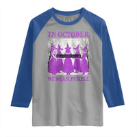 Retro In October We Wear Purple Witch Domestic Violence Awareness Raglan Shirt - Wonder Print Shop