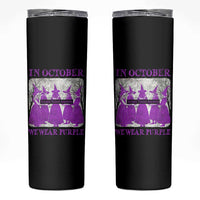 Retro In October We Wear Purple Witch Domestic Violence Awareness Skinny Tumbler - Wonder Print Shop