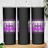 Retro In October We Wear Purple Witch Domestic Violence Awareness Skinny Tumbler - Wonder Print Shop