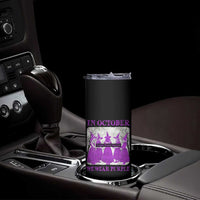 Retro In October We Wear Purple Witch Domestic Violence Awareness Skinny Tumbler - Wonder Print Shop