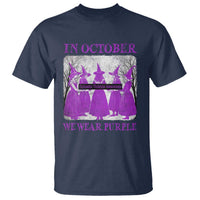 Retro In October We Wear Purple Witch Domestic Violence Awareness T Shirt - Wonder Print Shop