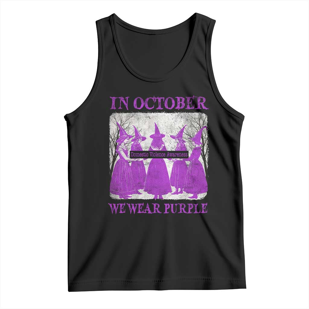 Retro In October We Wear Purple Witch Domestic Violence Awareness Tank Top - Wonder Print Shop