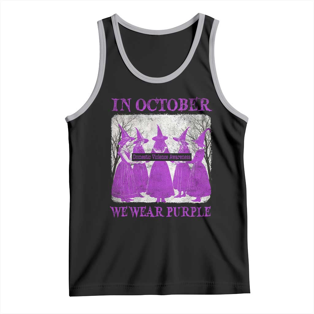 Retro In October We Wear Purple Witch Domestic Violence Awareness Tank Top - Wonder Print Shop