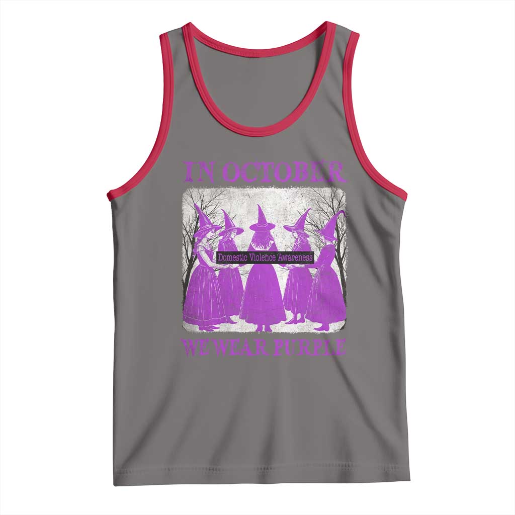 Retro In October We Wear Purple Witch Domestic Violence Awareness Tank Top - Wonder Print Shop