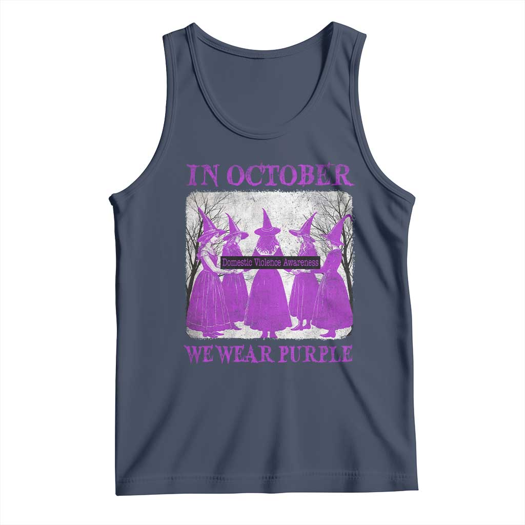 Retro In October We Wear Purple Witch Domestic Violence Awareness Tank Top - Wonder Print Shop