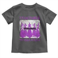 Retro In October We Wear Purple Witch Domestic Violence Awareness Toddler T Shirt - Wonder Print Shop