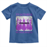 Retro In October We Wear Purple Witch Domestic Violence Awareness Toddler T Shirt - Wonder Print Shop