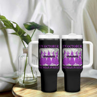Retro In October We Wear Purple Witch Domestic Violence Awareness Tumbler With Handle - Wonder Print Shop