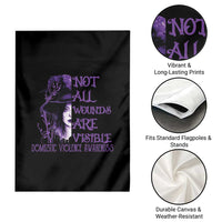 Stop Domestic Violence Garden Flag Purple Ribbon Witch Graphic Witchy Feminist