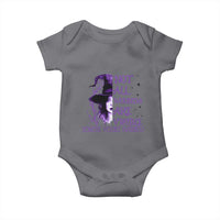 Stop Domestic Violence Baby Onesie Purple Ribbon Witch Graphic Witchy Feminist